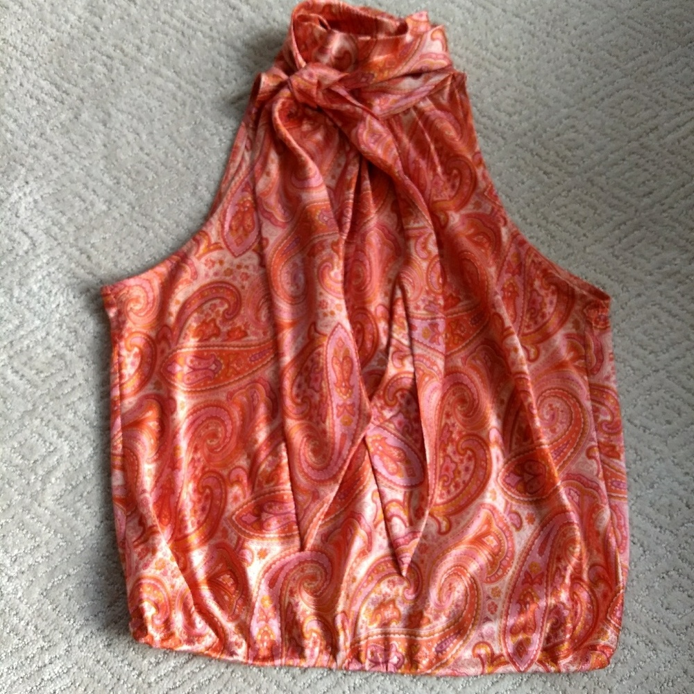 Silk (100%) Sleeveless Mock Turtleneck, New